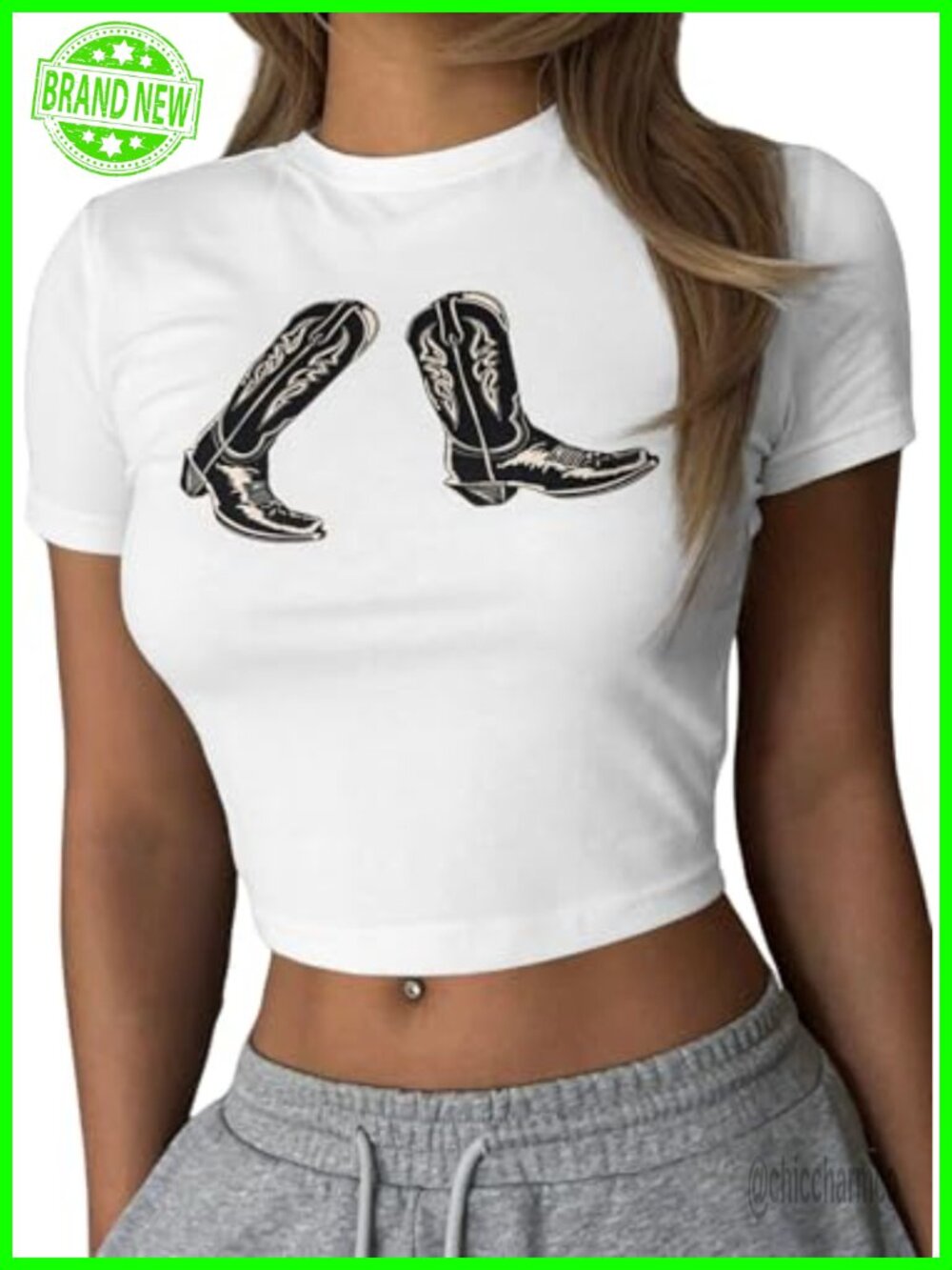 Western Cowgirl Crop Top Slim Fit Rodeo Concert Summer Shirt